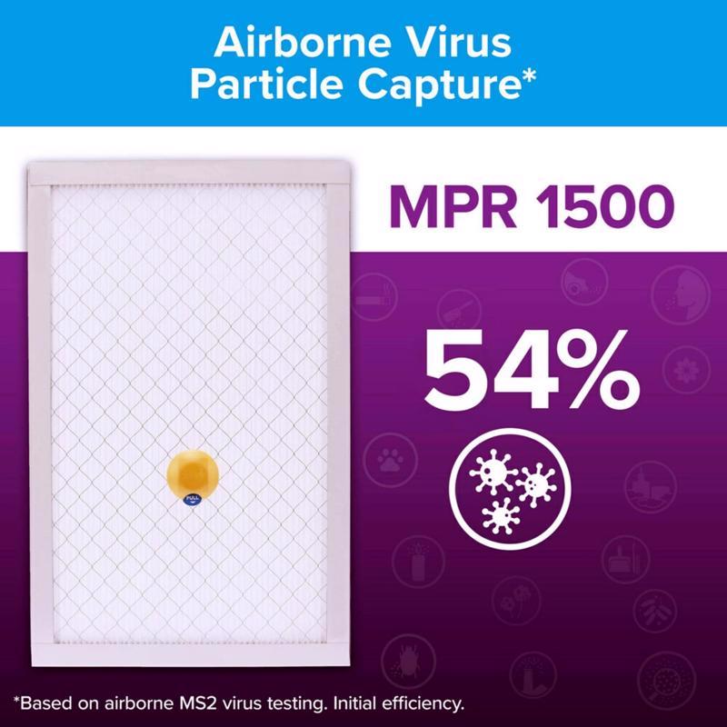 Filtrete 20 in. W X 20 in. H X 1 in. Polypropylene 1500 MPR Smart Air Filter