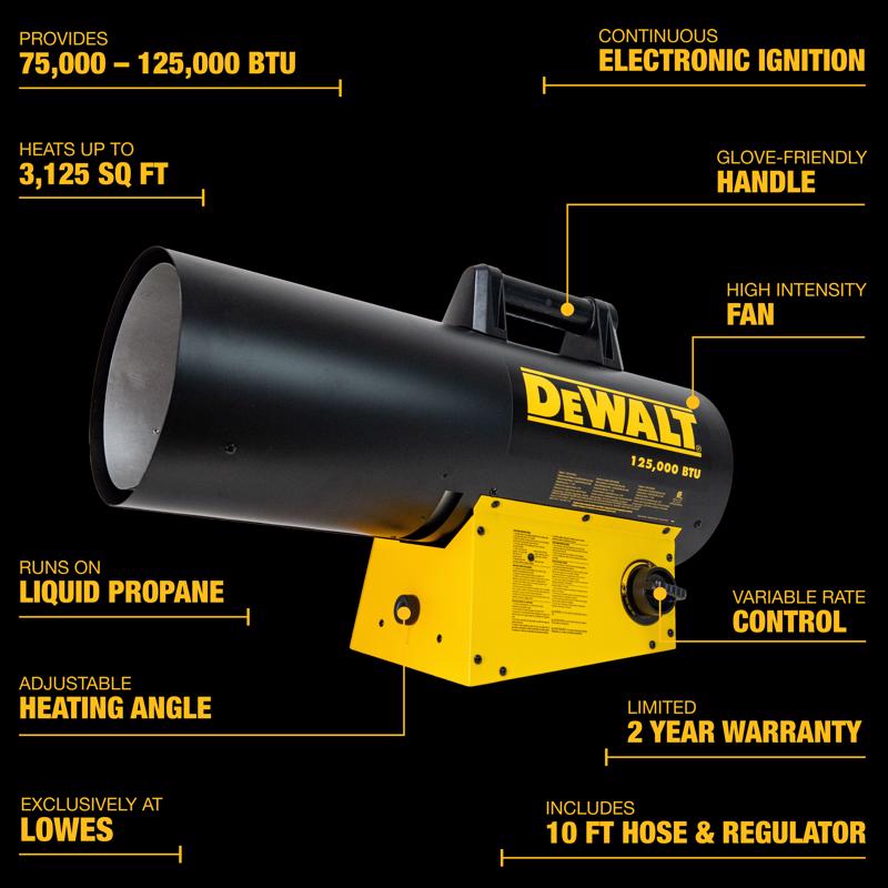 DeWalt 125,000 Btu/h 3000 sq ft Forced Air Propane Portable Heater