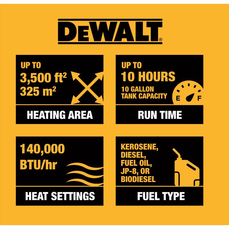 DeWalt 140000 Btu/h 3000 sq ft Forced Air Diesel/Kerosene Heater