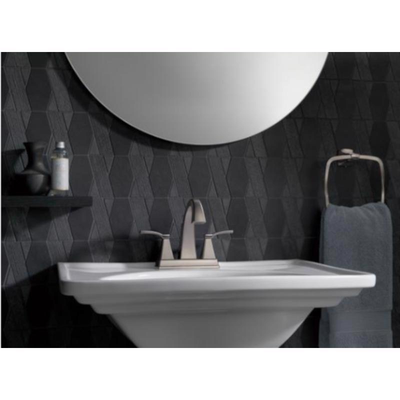 Delta Flynn Stainless Steel Traditional Pop-up Bathroom Sink Faucet 4 in.
