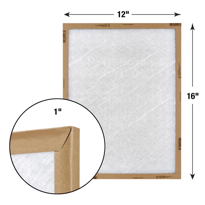 Flanders EZ Flow II 12 in. W X 16 in. H X 1 in. Fiberglass 1 MERV Air Filter