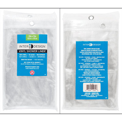 iDesign 72 in. H X 72 in. W Clear Shower Curtain Liner Vinyl