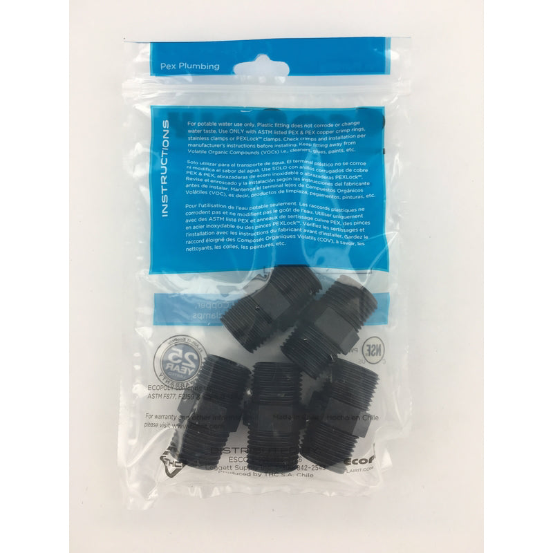 Flair-It Ecopoly 1/2 in. MPT X 1/2 in. D MPT Plastic Male Adapter
