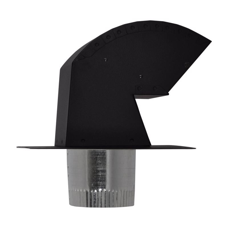 Imperial Premium 9 in. L X 4 in. D Black/Silver Galvanized Steel Roof Cap with Collar