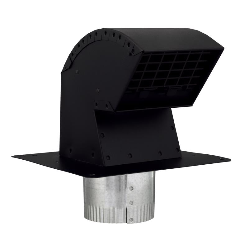 Imperial Premium 9 in. L X 4 in. D Black/Silver Galvanized Steel Roof Cap with Collar