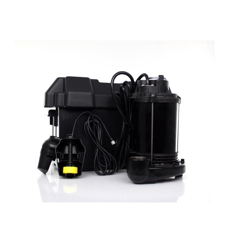 Wayne 1/2 HP 2,500 gph Cast Iron Reed Switch Battery Submersible Backup Sump Pump 8 ft