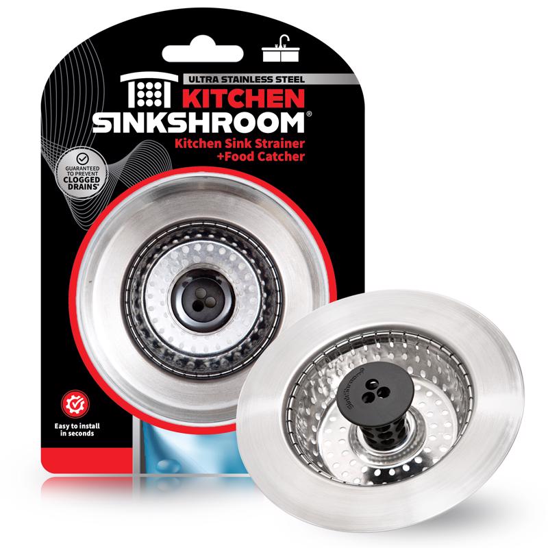 SinkShroom As Seen On TV Chrome Stainless Steel Kitchen Sink Strainer