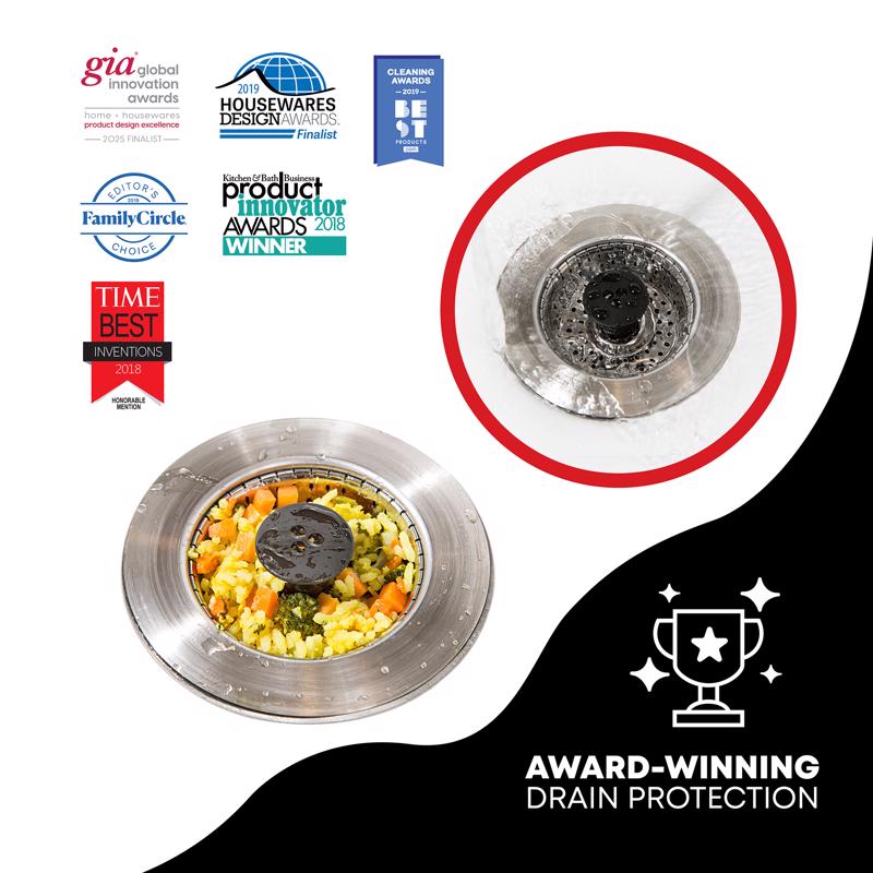 SinkShroom As Seen On TV Chrome Stainless Steel Kitchen Sink Strainer