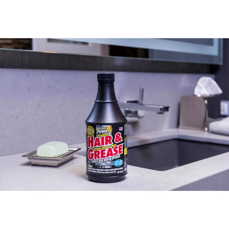 Instant Power Hair & Grease Liquid Drain Opener 20 oz