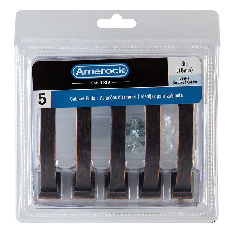 Amerock Candler Transitional Arch Cabinet Pull 3 in. Oil Rubbed Bronze Brown 5 pk