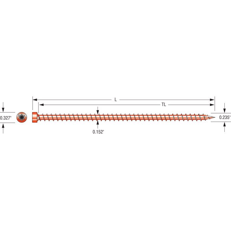 Simpson Strong-Tie Strong-Drive No. 9 Sizes X 6 in. L Star Truss Head Standard Structural Screws