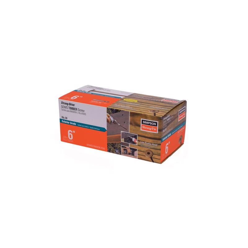 Simpson Strong-Tie Strong-Drive No. 5 Sizes X 6 in. L Star Low Profile Head Bold Timber Screws