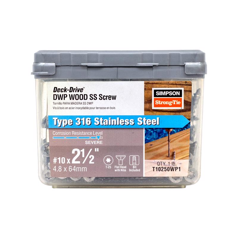 Simpson Strong-Tie No. 10 Sizes X 2-1/2 in. L Lobe Flat Head Deck Screws 1 lb 82 pk