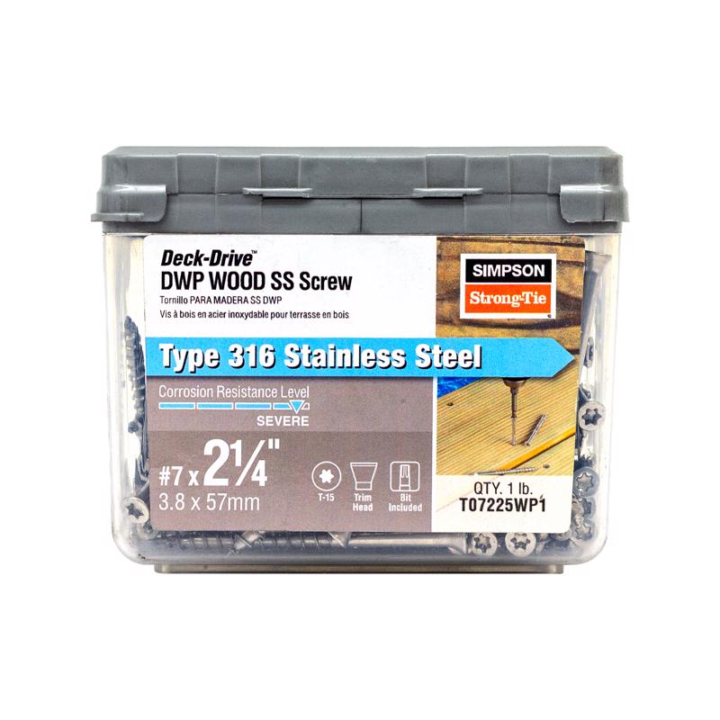 Simpson Strong-Tie No. 7 Sizes X 2-1/4 in. L Lobe Trim Head Deck Screws 1 lb 138 pk