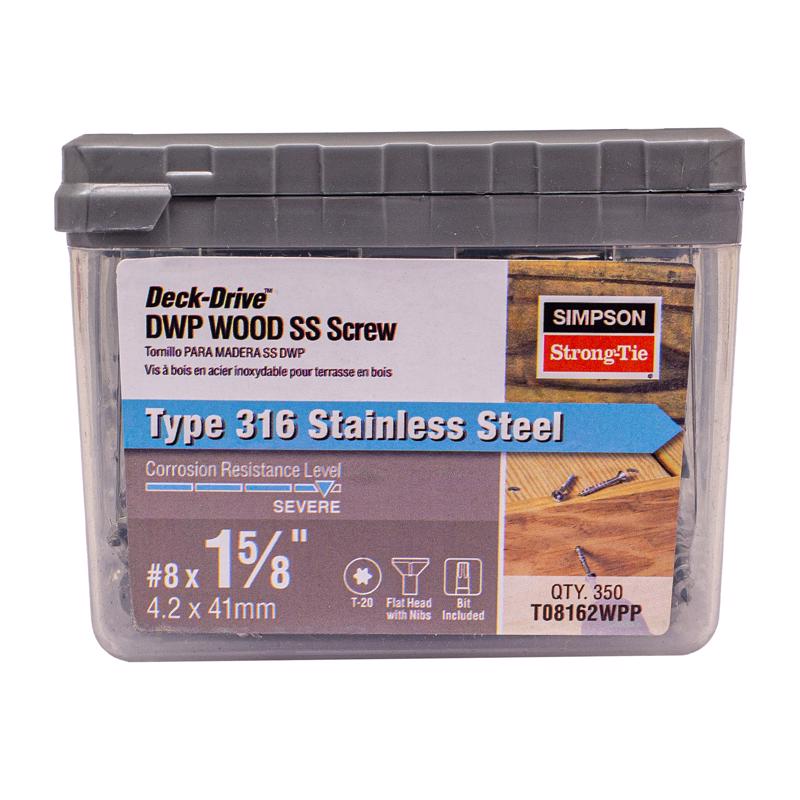 Simpson Strong-Tie No. 8 Sizes X 1-5/8 in. L Lobe Flat Head Deck Screws 2.5 lb 350 pk