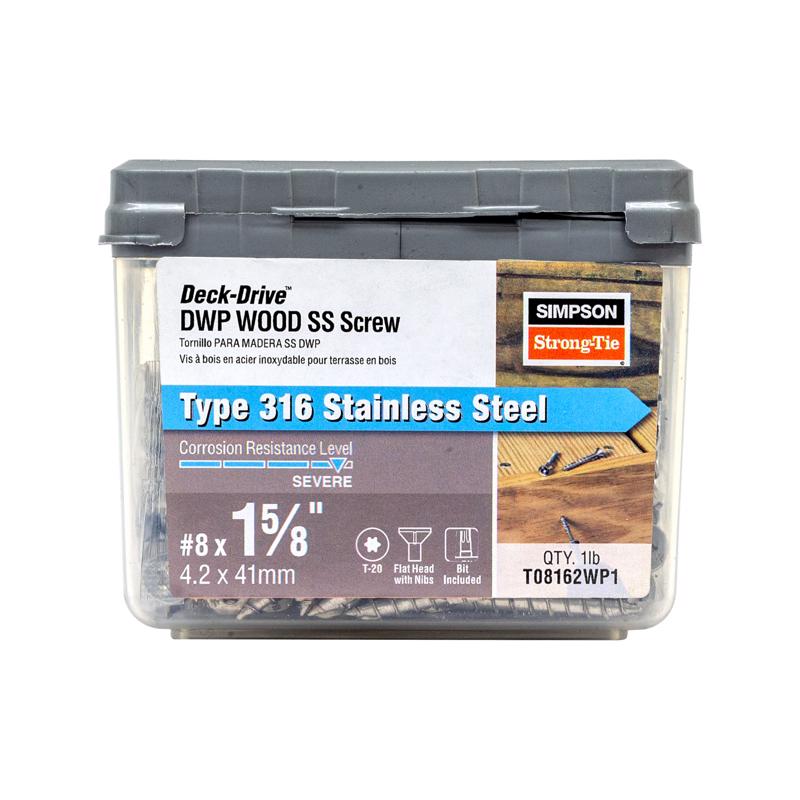 Simpson Strong-Tie No. 8 Sizes X 1-5/8 in. L Lobe Flat Head Deck Screws 1 lb 150 pk