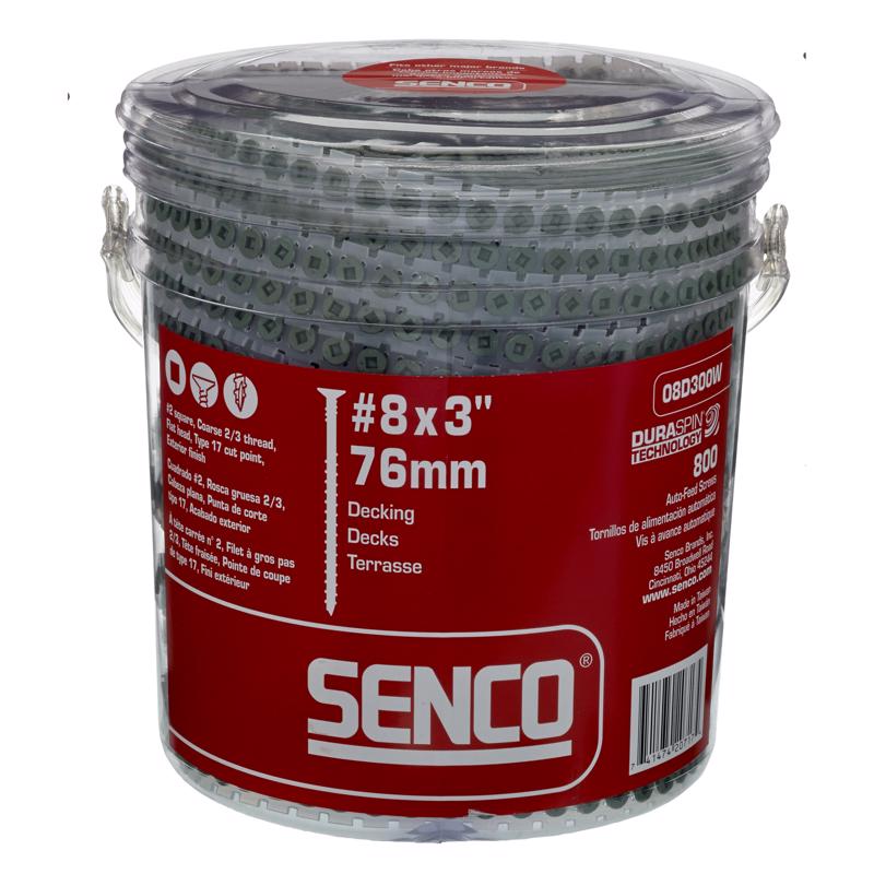Senco DuraSpin No. 8 X 3 in. L Square Galvanized Coarse Collated Wood Screws 800 pk