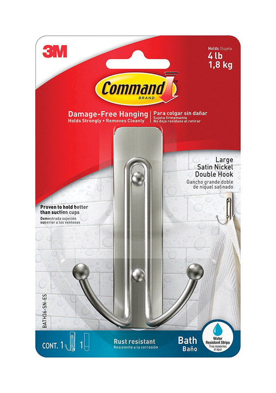 3M Command Large Plastic Double Hook 4.03 in. L