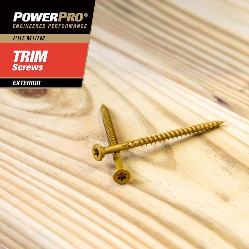 HILLMAN Power Pro No. 8 X 2-1/2 in. L Star Bronze Ceramic Coarse Trim Screws 119 pk