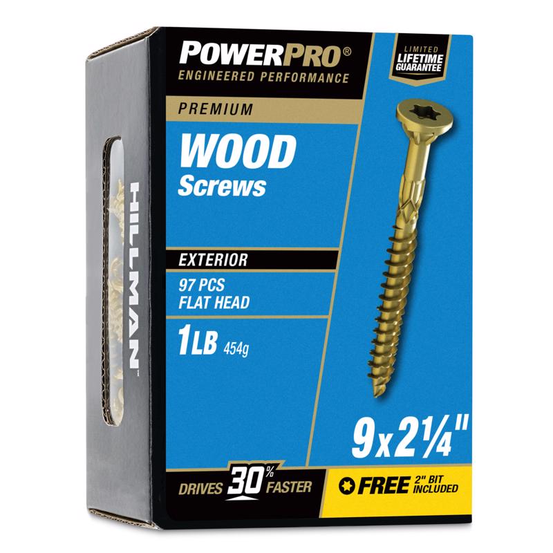 HILLMAN Power Pro No. 9 in. X 2-1/4 in. L Bronze Star Flat Head Premium Deck Screws 1 lb 97 pk