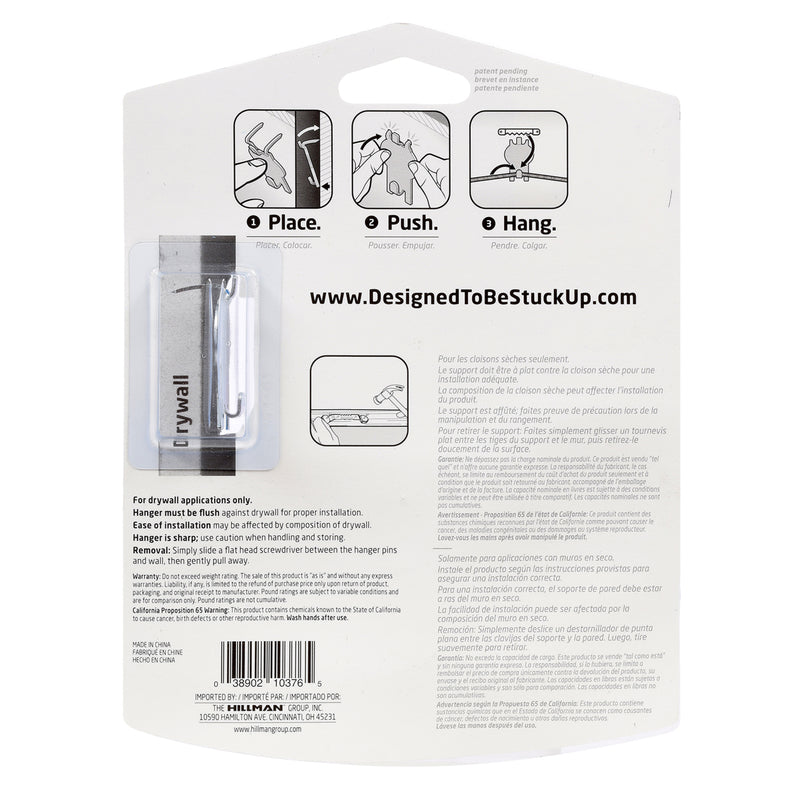HILLMAN High & Mighty Steel-Plated Gray Hanger Picture Hanging Kit 20 lb 6 pk