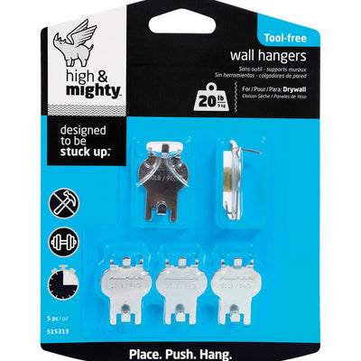 HILLMAN High & Mighty Steel-Plated Gray Hanger Picture Hanger 20 lb 5 pk