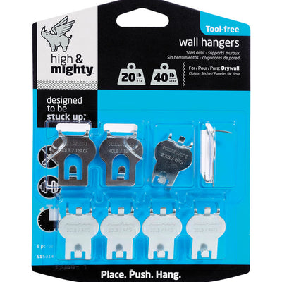 HILLMAN High & Mighty Gray Hanger Picture Hanger 20 lb 8 pk