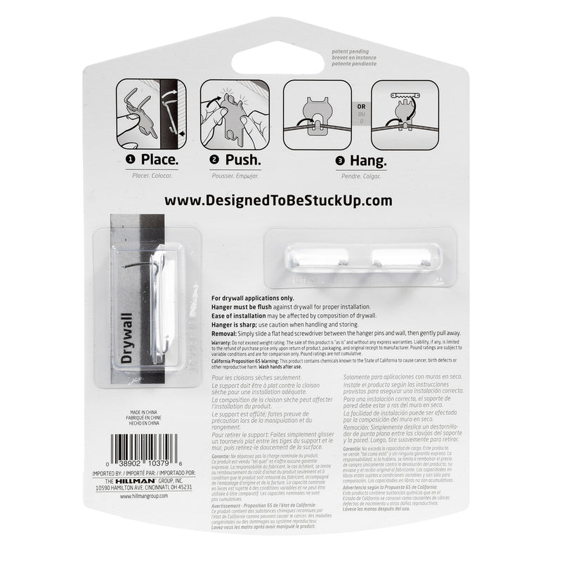 HILLMAN High & Mighty Gray Hanger Picture Hanger 20 lb 8 pk