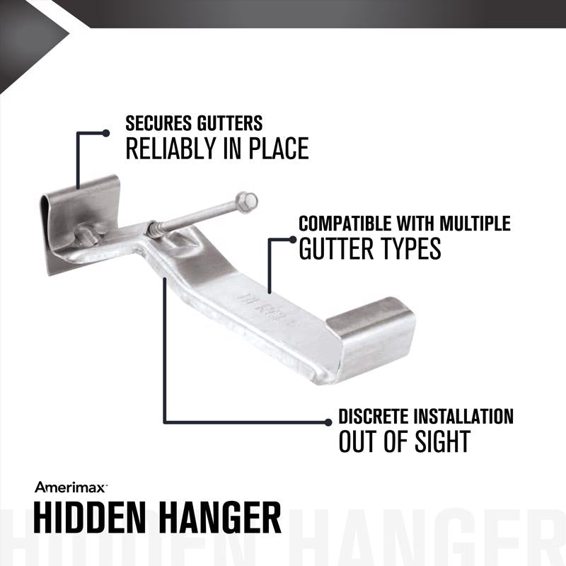 Amerimax 1.75 in. H X 5 in. W X 5.18 in. L Metallic Aluminum K Hidden Gutter Hanger
