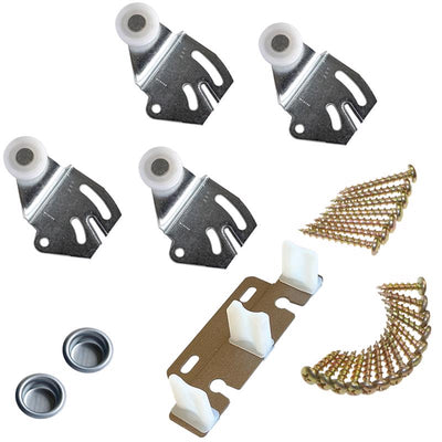Johnson Hardware 6 in. L Brass-Plated Brown/White Metal By-Pass Part Set 50 pc
