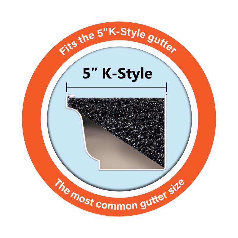 GutterFoam FR 5 in. W X 48 in. L Black Polyether Outdoor Foam Gutter Guard