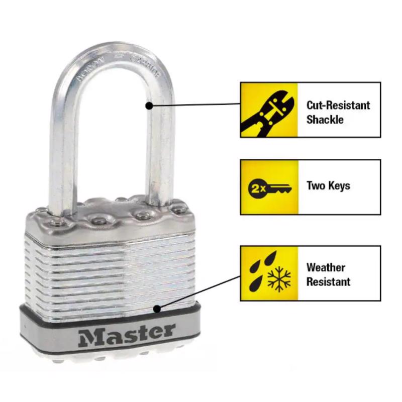 Master Lock 3-13/32 in. H X 1-3/4 in. W X 1.5 in. L Stainless Steel Ball Bearing Locking Weather-Res
