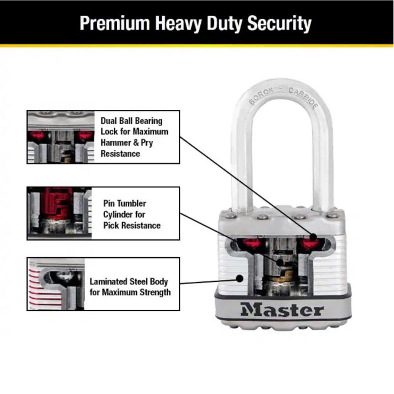 Master Lock 3-13/32 in. H X 1-3/4 in. W X 1.5 in. L Stainless Steel Ball Bearing Locking Weather-Res