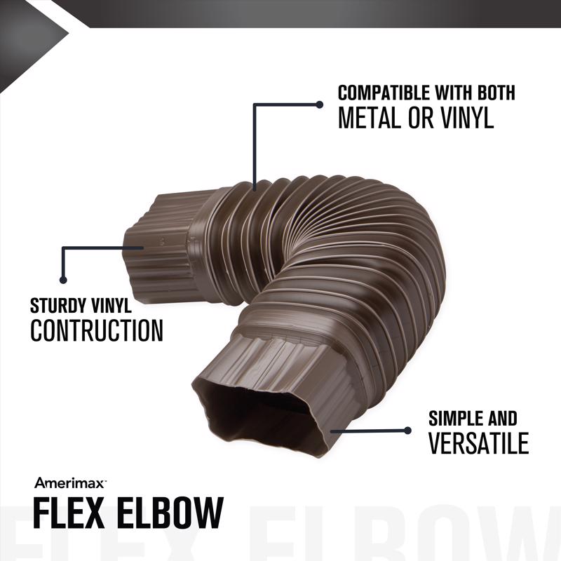 Amerimax 2 in. H X 3 in. W X 7.5 in. L Brown Vinyl Gutter Elbow