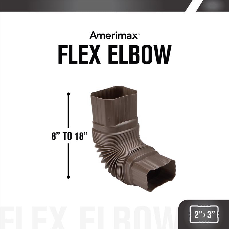 Amerimax 2 in. H X 3 in. W X 7.5 in. L Brown Vinyl Gutter Elbow