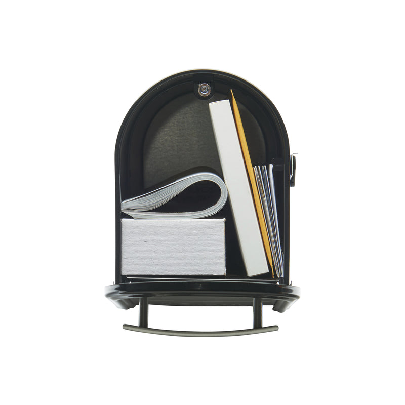 Architectural Mailboxes Franklin Contemporary Galvanized Steel Post Mount Black Mailbox