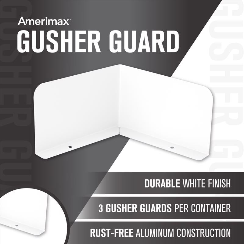 Amerimax 3 in. H X 0.5 in. W X 9 in. L White Aluminum K Gusher Guard