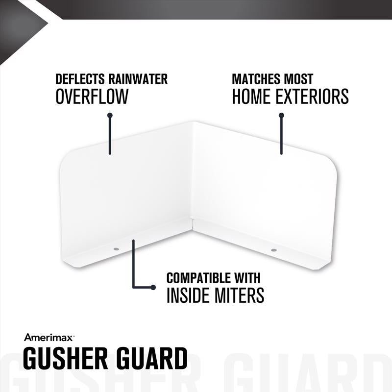 Amerimax 3 in. H X 0.5 in. W X 9 in. L White Aluminum K Gusher Guard