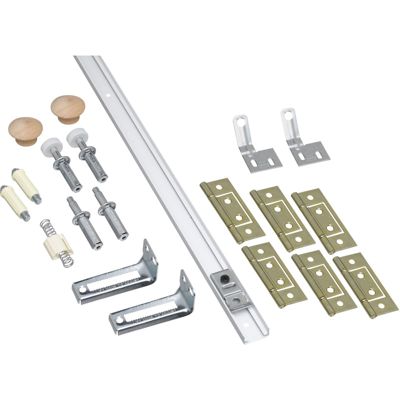 National Hardware 48 in. L White Steel Folding Door Hardware Set