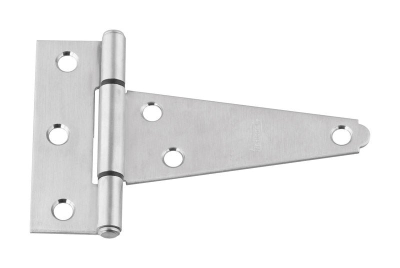 National Hardware 4 in. W X 4 in. L Silver Stainless Steel Heavy Duty T Hinge