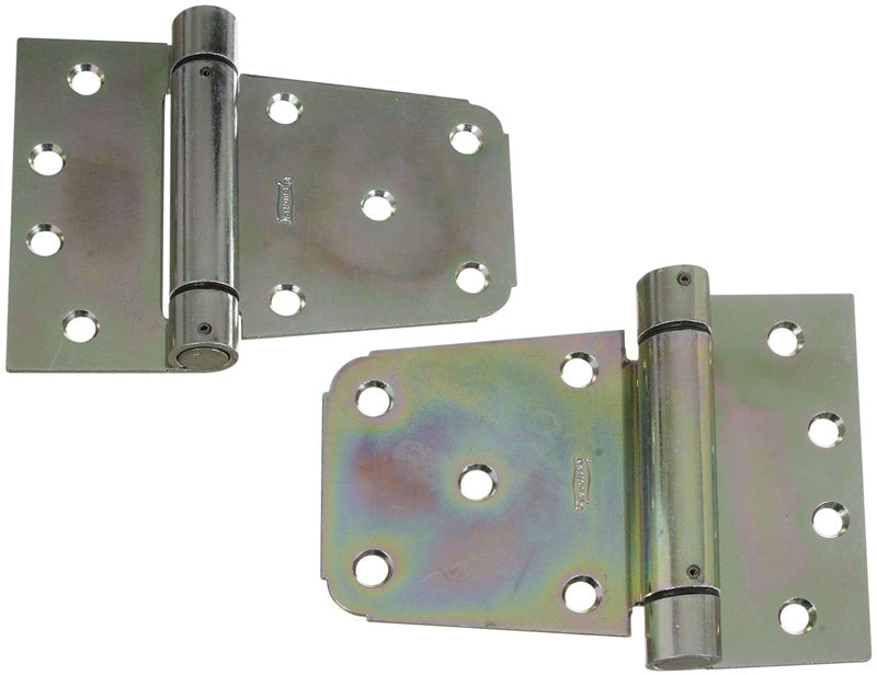 National Hardware 3-1/2 in. L Zinc-Plated Steel Extra Heavy Auto-Close Gate Hinge Set