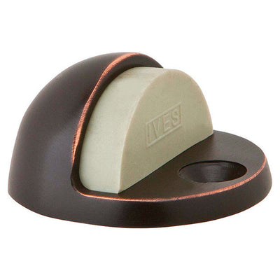 Ives 1-3/4 in. W X 2 in. L Brass Aged Bronze Door Stop Mounts to floor