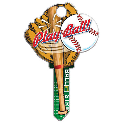 Lucky Line Key Shapes Baseball - Play Ball House Key Blank 68 SC1 Single For Schlage Locks