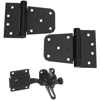 National Hardware Black Steel Gate Hardware Kit