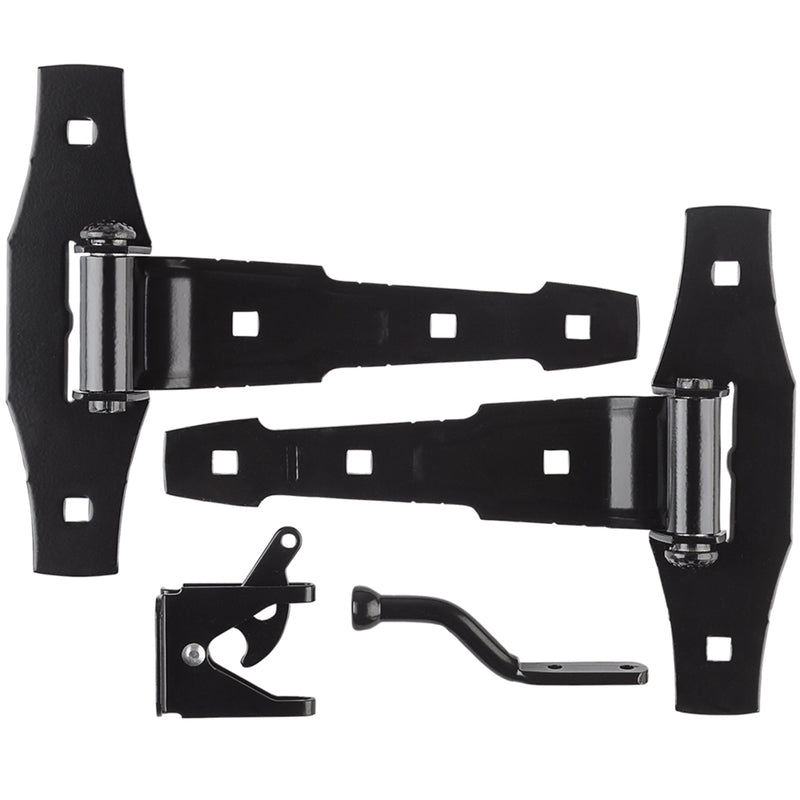 National Hardware 8-13/16 in. L Black Steel Gate Hardware Kit