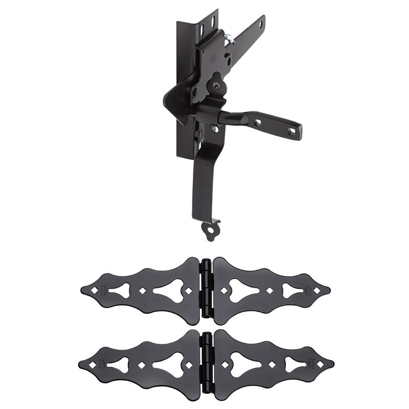 National Hardware Black Steel Gate Hardware Kit