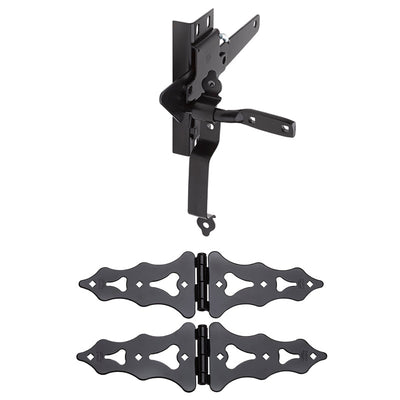 National Hardware Black Steel Gate Hardware Kit