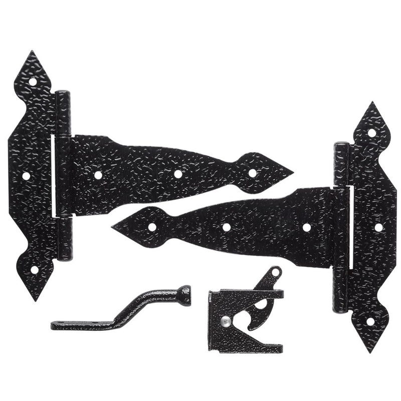 National Hardware 8 in. L Black Steel Gate Hardware Kit
