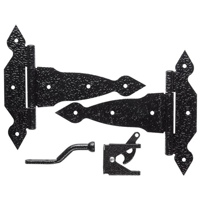 National Hardware 8 in. L Black Steel Gate Hardware Kit