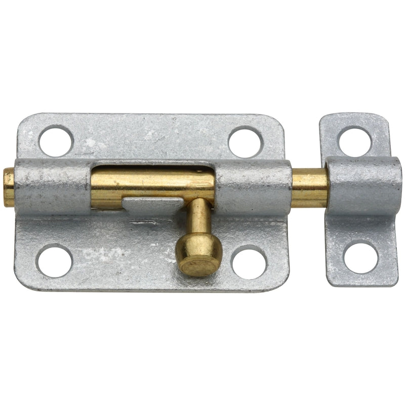 National Hardware 3 in. L Galvanized Brass/Steel Barrel Bolt